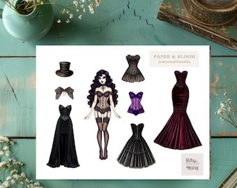 Victorian Gothic Paper Dolls: Fussy Cut Ephemera for Junk Journals (Digital Download)