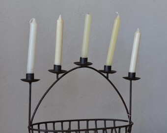 Wrought Iron Candelabra Basket