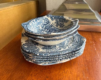 Johnson Brothers Historic America Blue Transferware Dinnerware