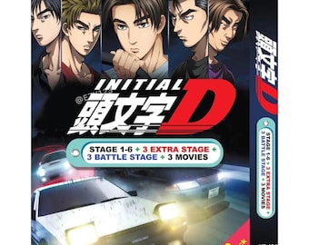 DVD de anime Initial D temporadas 1 a 6 con 3 películas, 3 escenarios adicionales y 3 escenarios de batalla, subtítulos en inglés para todas las regiones