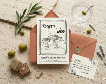 Faire-part de douche nuptiale chaleureux simple doodle – Modèle modifiable (Toile, 5 x 7)
