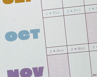 2026 Wall Planner | Bold Typography, Color-Coded Months (Digital Download) | The Big Plans Planner