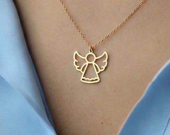 Silver Angel Necklace: Guardian Angel Pendant, Spiritual Jewelry