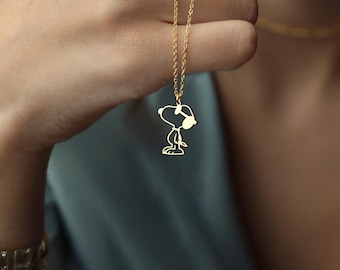 Silver Beagle Dog Necklace: Cartoon Dog Pendant, Funny Puppy Charm Gift