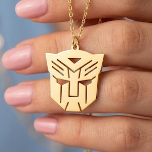 Silver Robot Faction Necklace: Sci-Fi Robot Pendant, Mecha Inspired Jewelry