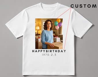 Custom Photo Birthday T-Shirt | Personalized Heat Transfer Cotton Tee