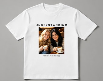 Custom Photo & Text T-Shirt | Personalized Friendship Tee, 180g Cotton, Heat Transfer Shirt