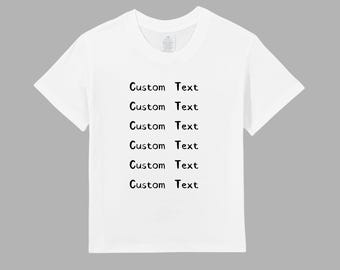 Custom Kids T-Shirt | Personalized Name, 180g Cotton Crew Neck Tee
