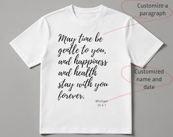 Custom Text Crew Neck T-Shirt | 180g Cotton Short Sleeve Tee