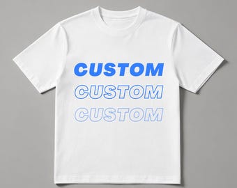 Custom Text Logo T-Shirt | Men's 180g Cotton Crew Neck Tee