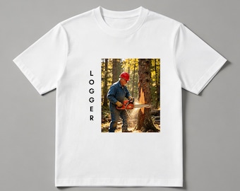 Custom Photo Logger T-Shirt | Personalized Work & Hobby Tee, 180g Cotton