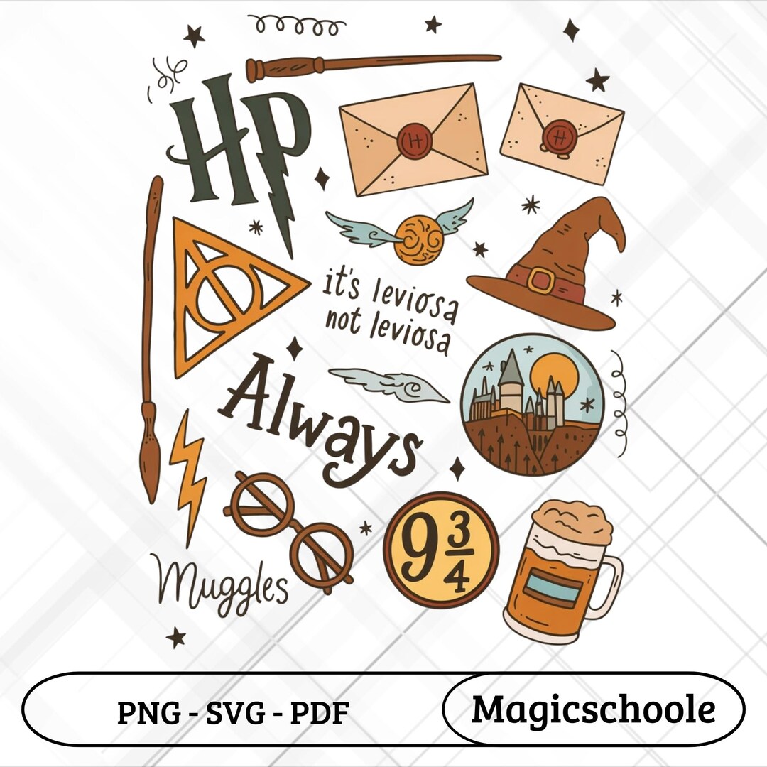Wizard Collag Magical Wizard Collage SVG PNG | Mischief Managed Sublimation ...