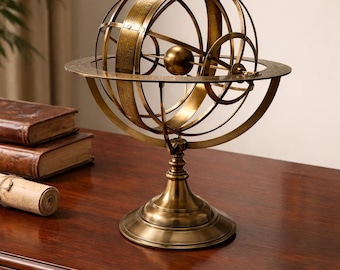 Astrolabe Brass Armillary Sphere Globe Nautical Desk Decor Vintage Celestial Gift