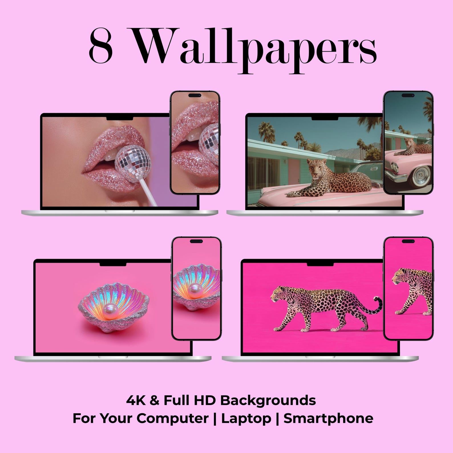 4K Wallpaper Bundle of 8, Desktop Backgrounds 4K for Computer and ...