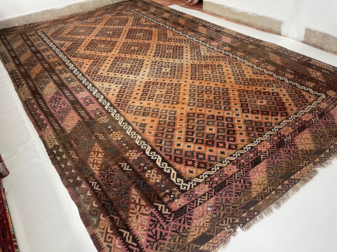 10x16 Ft. Collector Kilim Area Rug, Handmade Flatweave Kilim Rug ...