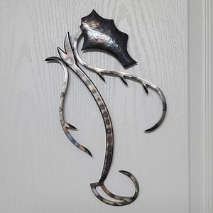 Steel Powder Coated Seahorse Metal Wall Decor/Hand Crafted Coastal Art/Nautical Decor/Wall Decor/Kitchen Decor