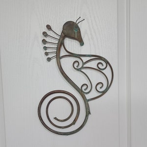 Copper Seahorse Metal Wall Decor/Hand Crafted Coastal Art/Nautical Decor/CopperWall Decor/Kitchen Decor/Handmade Copper Art/Copper Sculpture