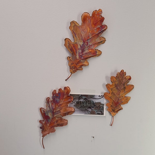 Oak Leaf Metal Wall Sculpture Etsy