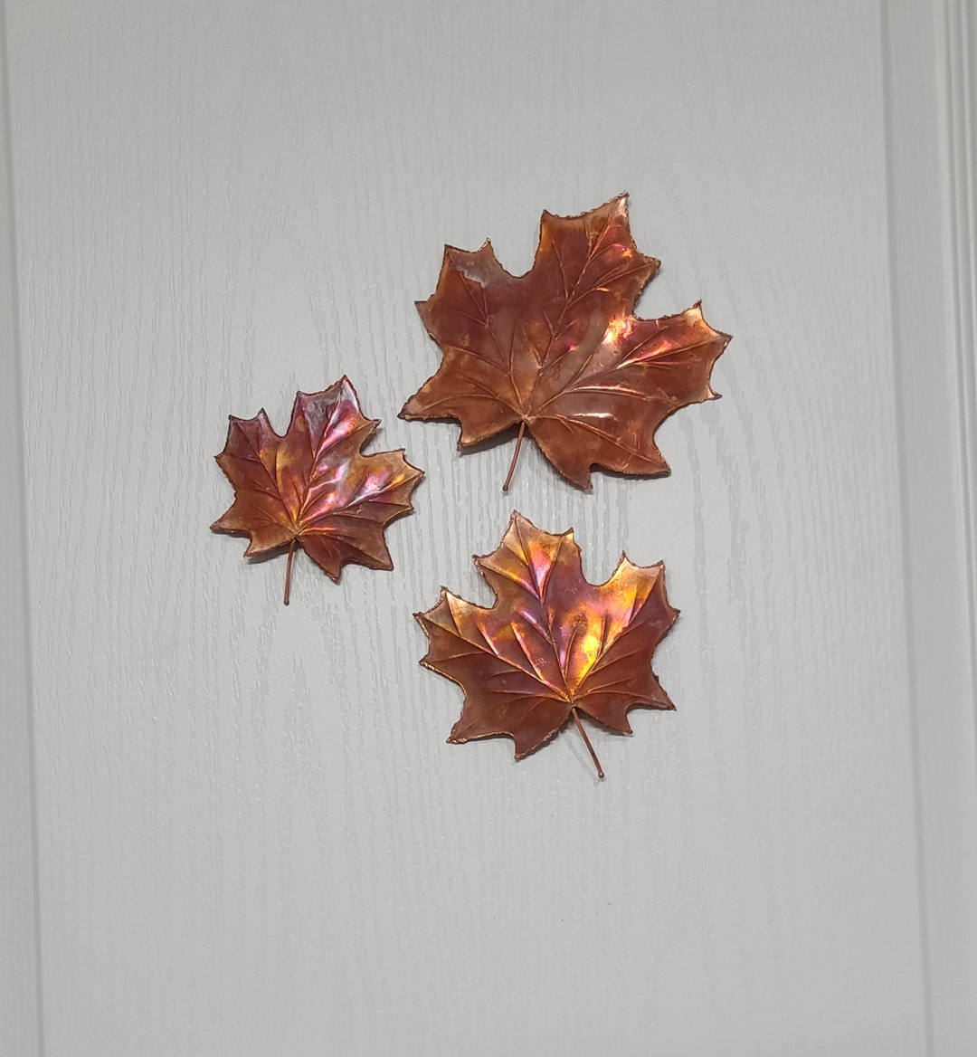 Maple Leaf Wall Art set of 3metal Sculpture Metal Wall Art Etsy