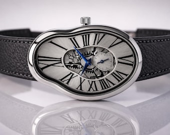 Surrealist Wrist Watch – Dali-Inspired Melting Art Watch, Liquid Time Design,Unique Irregular Dial, Unisex Artistic Watch, Soft Melted Style