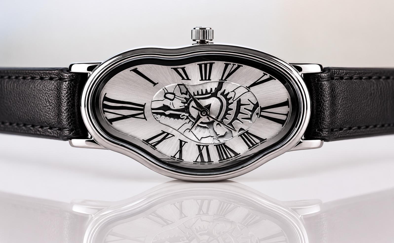 時*)様 Salvador Dali レディース 腕時計 ロイヤルハート型（動作 Women Wrist Watch Inspired by Dali Painting Curved and Melting
