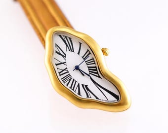Liquid Time Dali Inspired Melting Vintage Style Rare French Homage Irregular Waterproof Soft Melted Watch Surrealism Watch Art