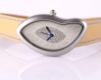 Womens Mens Skeleton Watch Dali Melting Orologio Surrealist Art Watch Art Liquid Time  Black Style Homage Irregular Melted  asymmetric
