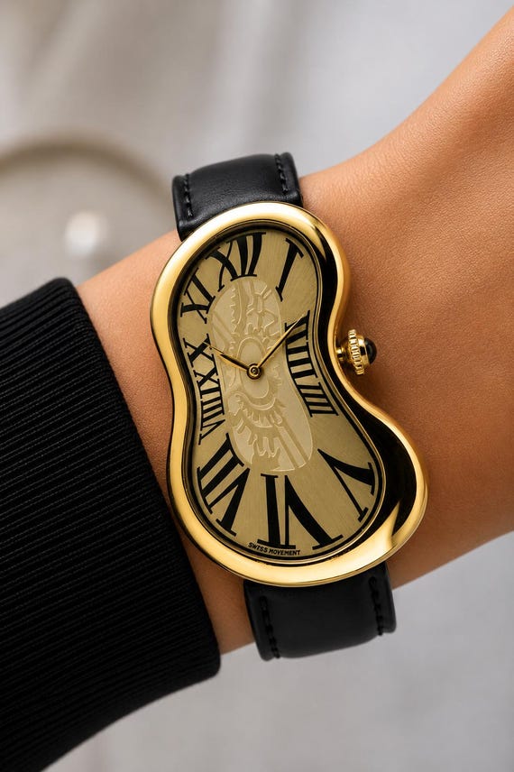 Surrealism Art, Dali Art Watch, Melting Clock Watch, Handmade