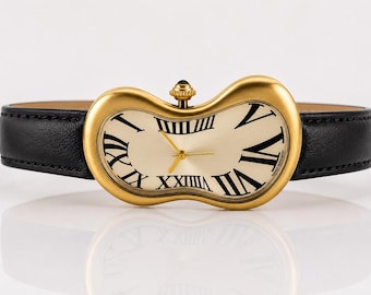 Salvador Dali Inspired Watch, Melting Clock Watch, Surrealism Art Watch, Handmade Watch, Luxury Vintage Watch, Statement Watch