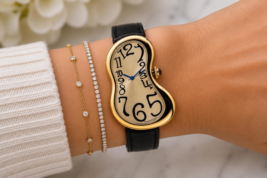 Custom Surrealist Wrist Watch Dali Inspired Melting Art , Timepiece ...