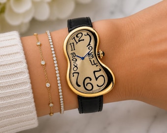 Melting Clock Watch, Abstract Watch, Salvador Dali Inspired Watch, Statement Watch, Handmade Watch, Birthday Gift