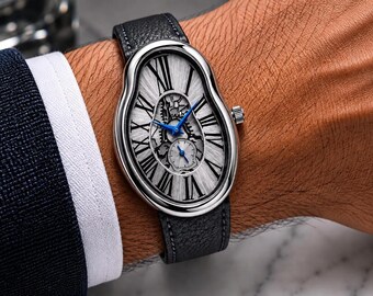 Abstract Watch, Salvador Dali Inspired Watch, Melting Clock Watch, Handmade Luxury Watch, Statement Watch, Gift for Men & Women