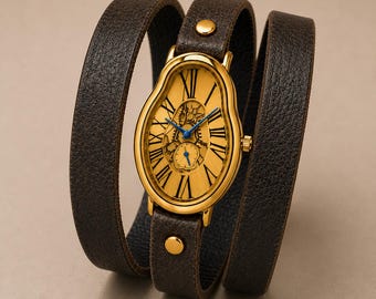 Artistic Watch, Melting Leather Wrist Watch