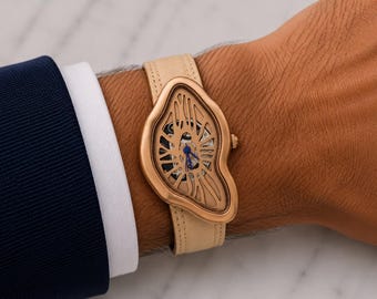 Orologio Surrealist Art realism Watch Art Liquid Time Dali Melting Skeleton French  Red Gold Soft Melted Fused Explosion Distorted Watch