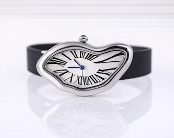 Orologio Surrealist Art Design Surrealism Watch Art Liquid Time Dali Melting Vintage Silver French Homage Irregular Soft Melted Watch
