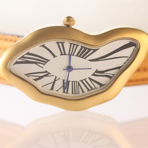 Melting Watch Dali Inspired  Vintage Style Rare French Homage Irregular Waterproof Soft Melted Crash  Men Women Ladies Girls  Liquid Time