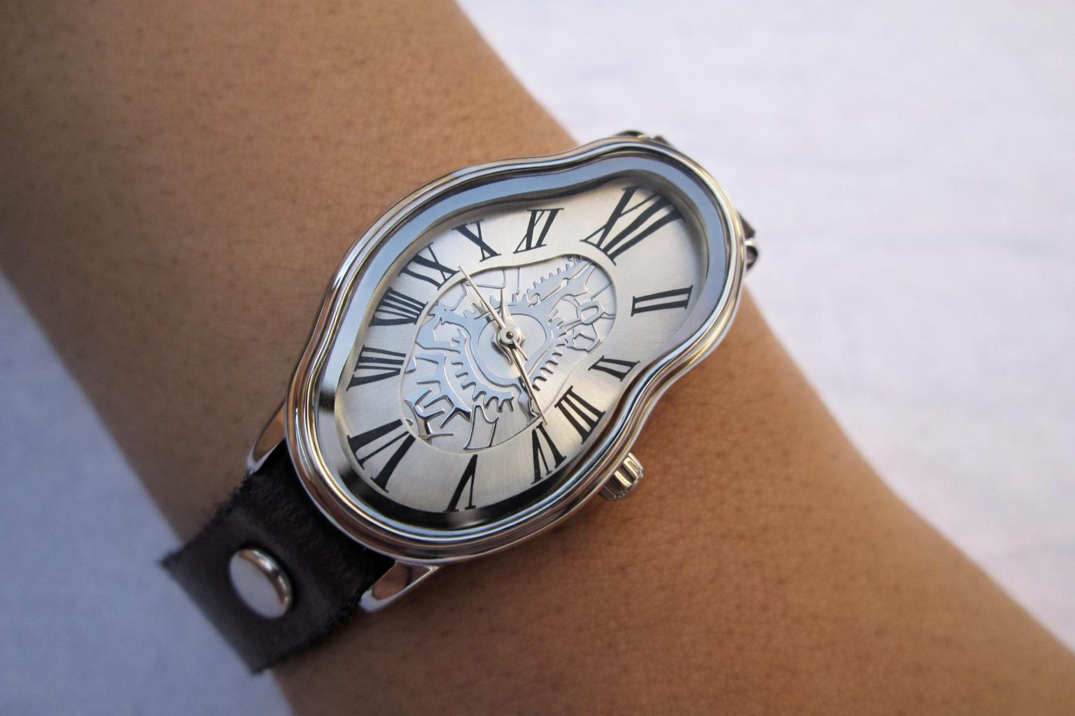 Melting Watch, Surreal Leather Wrist Watch - Etsy