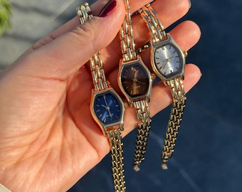 Gold Women’s Bracelet Watch, 22mm Dial, Gift for Her, Minimalist Timepiece