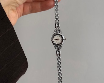 Silver Women’s Watch, Minimalist Bracelet Watch, Gift for Her, Elegant Timepiece