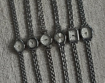 Silver Women’s Watch, Minimalist Dial, Stainless Steel Bracelet, Gift for Her