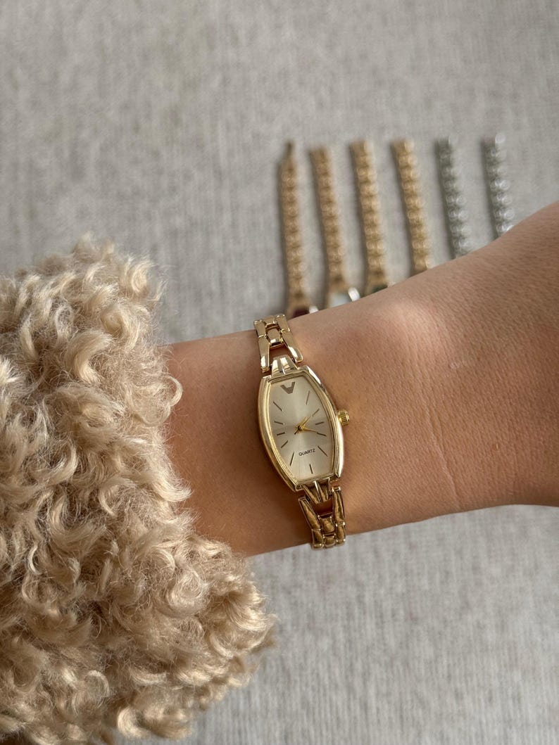 Women’s Bracelet Watch Gold Silver, Minimalist Watch, Gift for Her, Everyday Quartz image 10