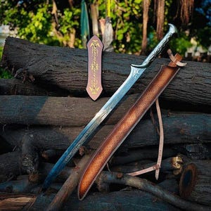 Handmade Thranduil Sword – Long Medieval Replica Steel Sword, Viking-Inspired Gift, Unique Collectible, Perfect Gift for Him.