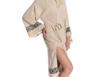 Eleganter Damen-Kimono aus doppellagigem Musselin – Luftig, weich & ideal für Strand, Pool oder Urlaub
