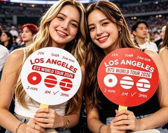 Personalized Kpop Handheld Image Picket for BTS Concert ,BTS Army Support Fan,Kpop Idol Hand Fan Gift for Fans,2026 World Tour Gift for Fan