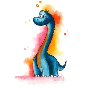 Cheerful Nursery Decor - Colorful Dinosaur Print for Toddlers - Kids Room Decor - PlayRoom Prints - Digital Dono Art