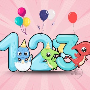 Kids Numbers Wall Art - Printable Horizontal Poster For Nursery, Playroom or Classroom Decor