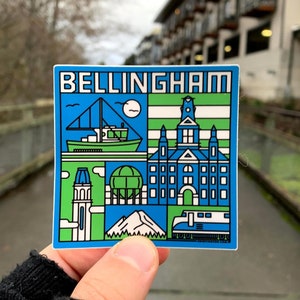 Bellingham Sticker | City Stickers | Washington State | Whatcom | Mt Baker | Fishing Boat | Train | Acid Ball | Bham WA Decal