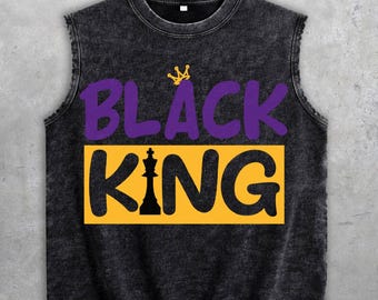 4 Imperial paarse gewassen tanktop 4S, Black King Chess, match-sneakers shirts
