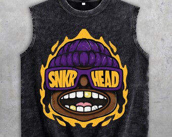 4 Imperial Purple 4s Washed Tank Top, Sneakerhead Big Face, Shirts Match Sneakers