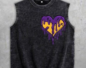 4 Imperial paarse 4s gewassen tanktop, druipend hart, bijpassende shirts met sneakers